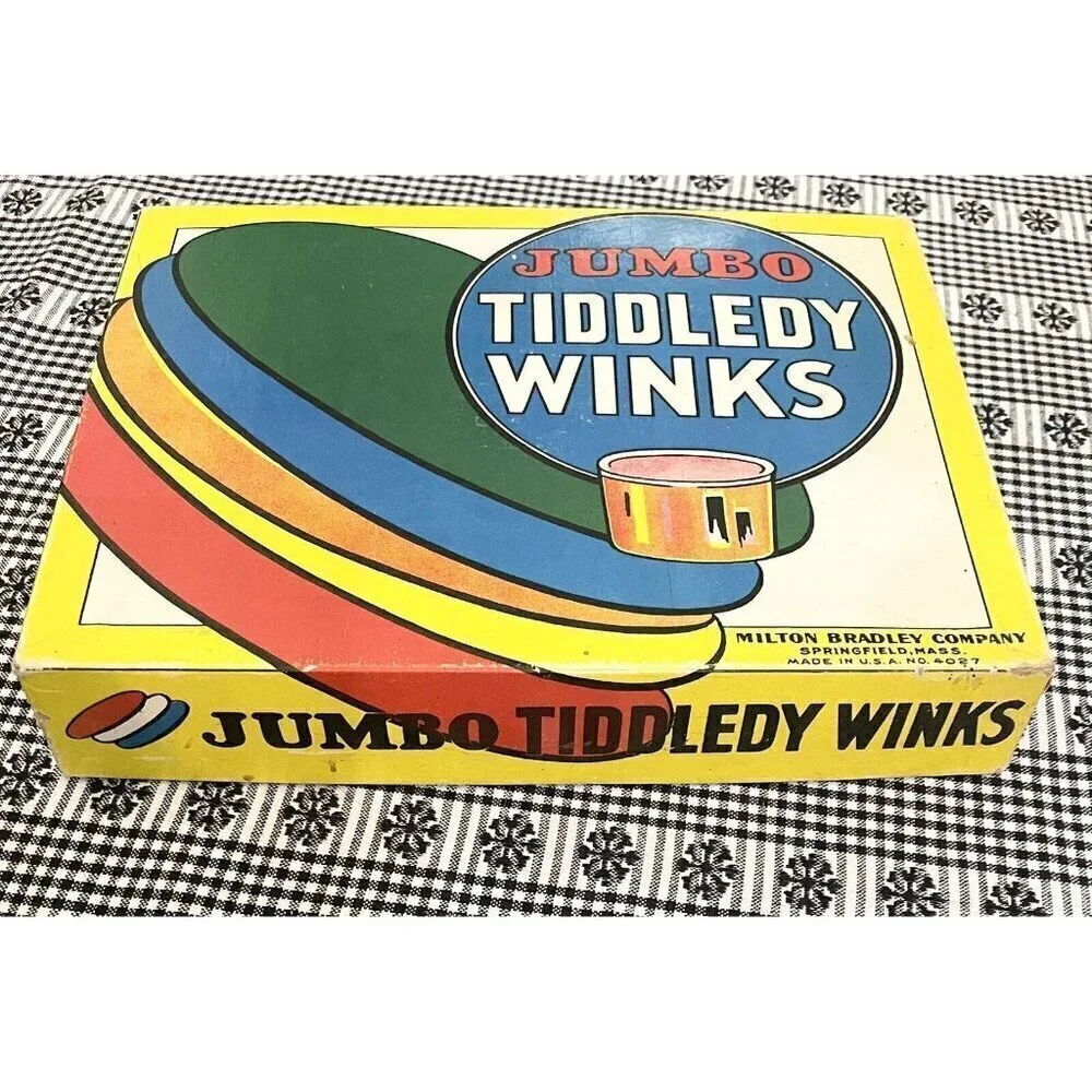 Vintage Jumbo Tiddledy Winks Game 1930s Milton Bradley Nostalgic Classic